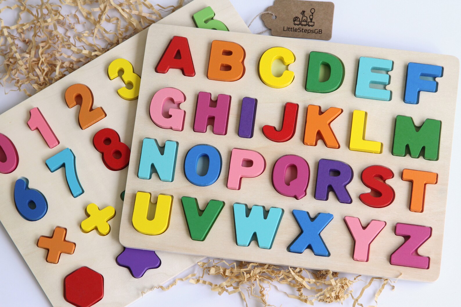 Wooden Alphabet and Number Puzzles Early Learning Educational | Etsy