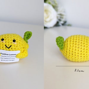 Brighten your day gifts, Crochet ornaments fruits and vegetables, Emotional support amigurumi gifts Lemon