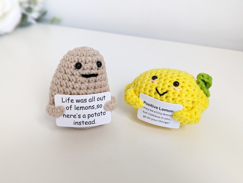 Brighten your day gifts, Crochet ornaments fruits and vegetables, Emotional support amigurumi gifts image 8