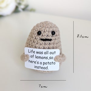 Brighten your day gifts, Crochet ornaments fruits and vegetables, Emotional support amigurumi gifts Potato Life was