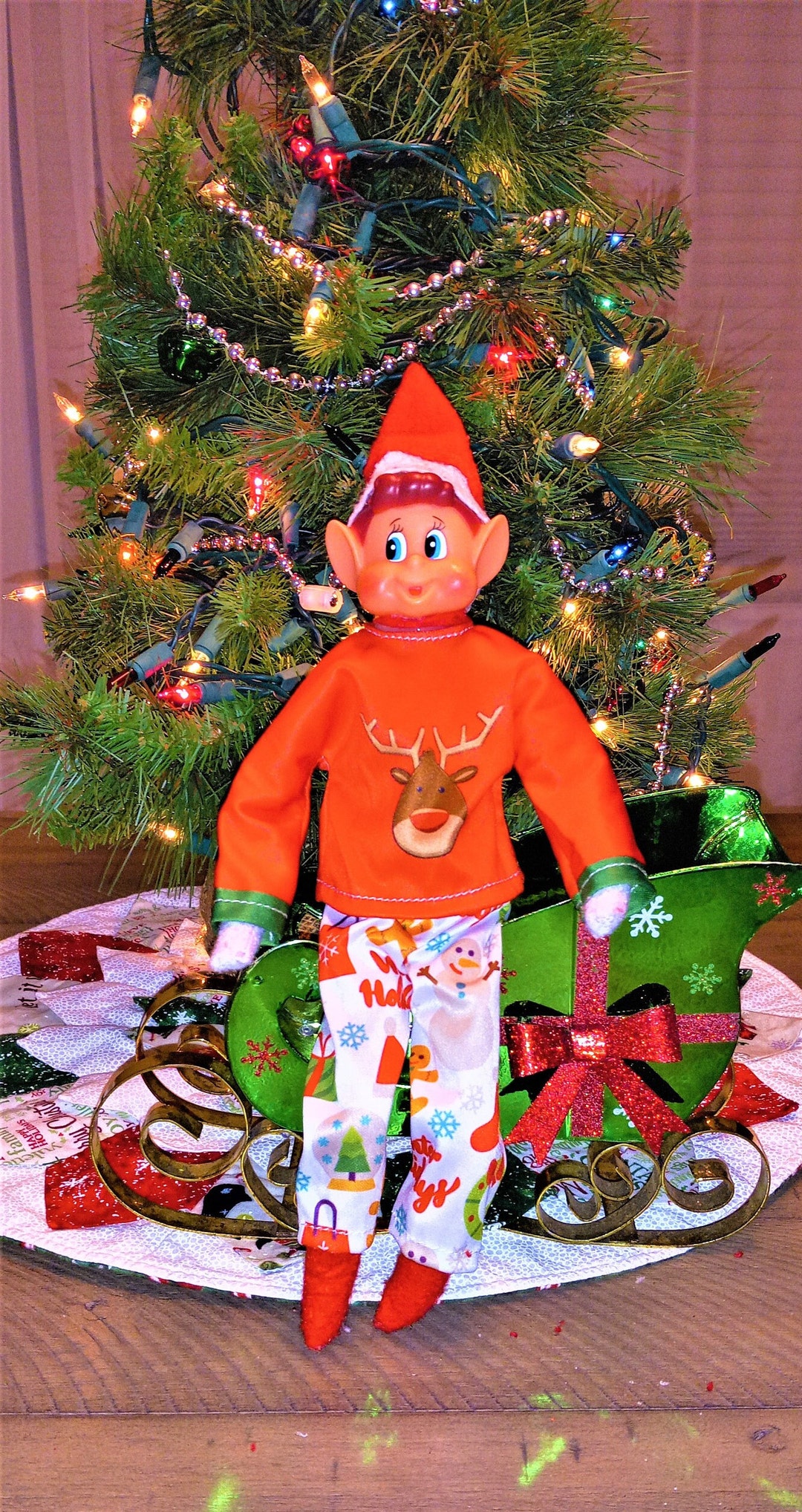 Pajamas Elf Size red for Your Christmas Elf Clothing Props Etsy