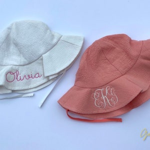 Baby / Toddler Embroidered Monogrammed Sun Hat / Personalized Sun Hat / Baby Sun Hat / Monogram Sun Hat / Embroidered Sun Hat / Custom Hat