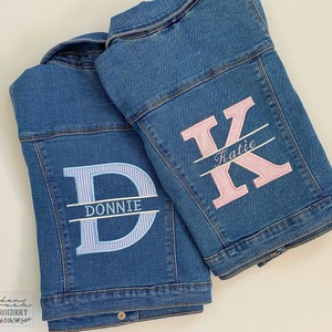 Chaqueta vaquera para bebé / Chaqueta vaquera para niño pequeño / Chaqueta vaquera bordada para bebé / Chaqueta vaquera personalizada / Chaqueta vaquera con monograma / Chaqueta de seersucker