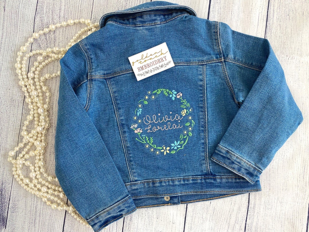 Baby Denim Jacket / Kids Jean Jacket / Baby Embroidered Denim Jacket ...
