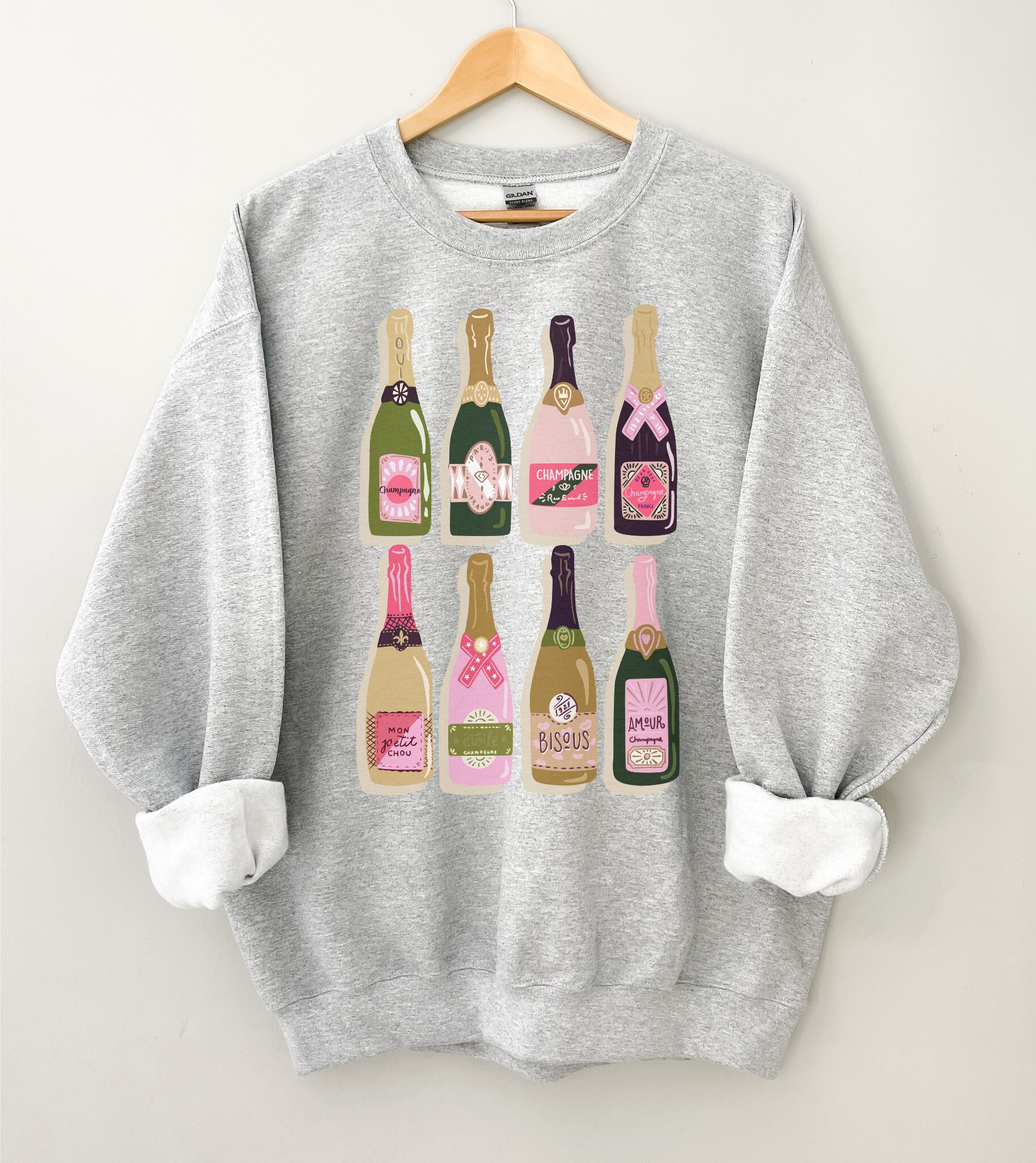 ◇PRENDA◇ RIBBON LOGO SALT WASHING SWEATSHIRT WINE Champagne Sweatshirt / Champagne Shirt / Champagne Lovers