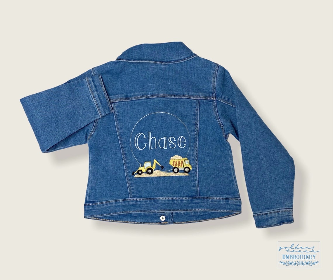 Baby Denim Jacket / Boys Jean Jacket / Baby Embroidered Denim Etsy