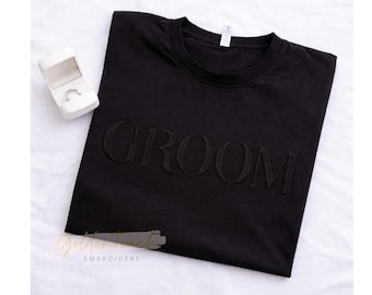 Groom T-Shirt / Crewneck T-Shirt Groom / Embroidered Groom T-Shirt / Bachelor Party T-Shirt/ Honeymoon T-Shirt / Groom Shirt
