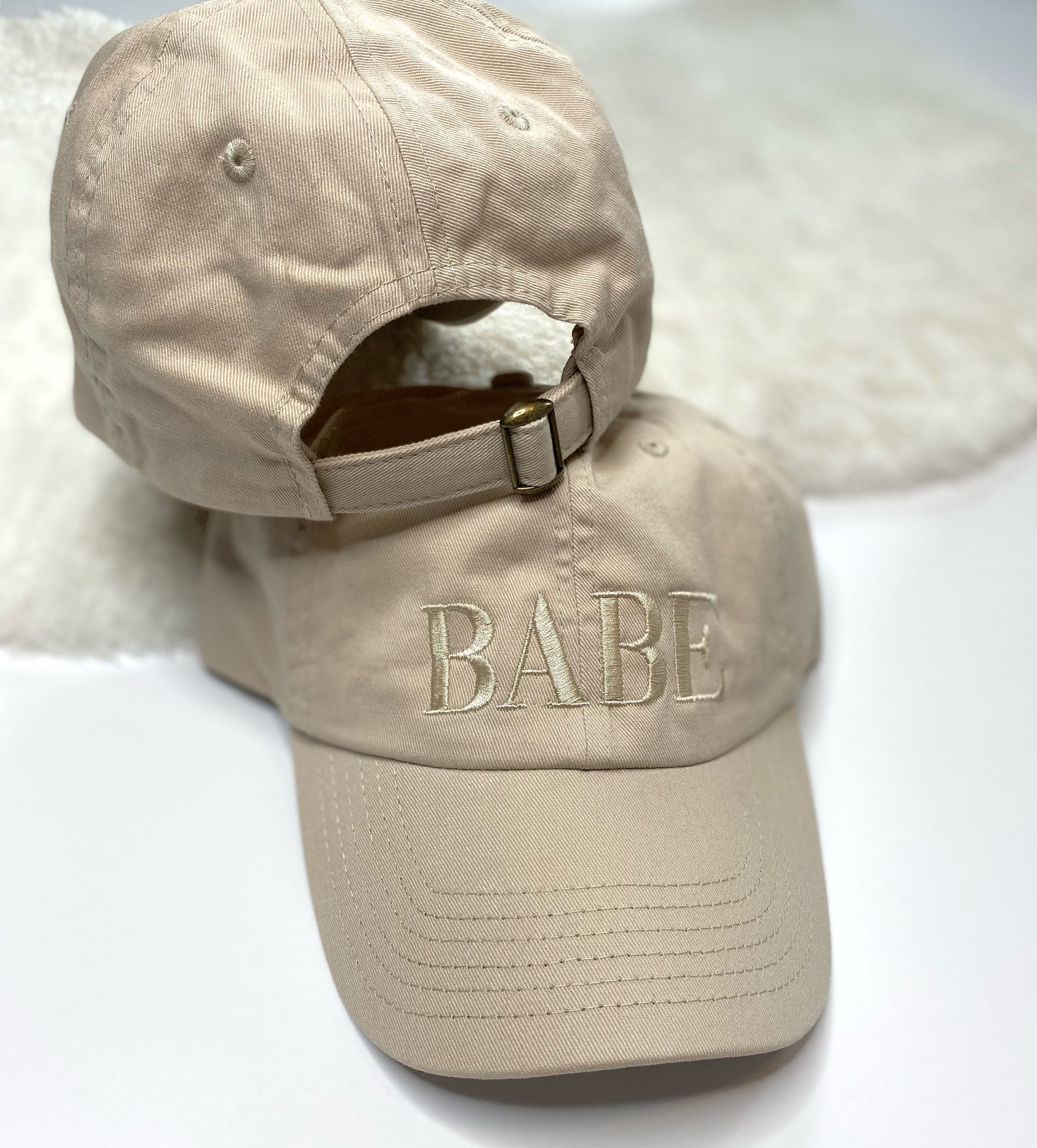 BABE Hat Babe Baseball Hat Babe Dad Hat Embroidered Dad Hat Babe Hat Bachelorette Party Hats Bridal Party Hats Beige Babe Hat
