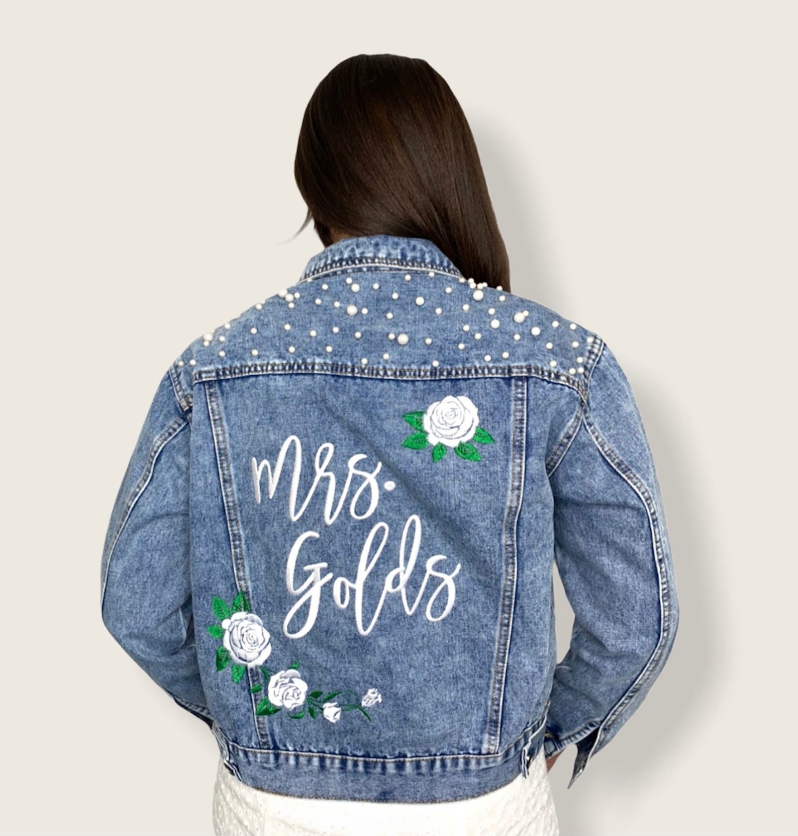 Embroidered Bride Denim Jacket / Bride Jean Jacket / Custom Etsy
