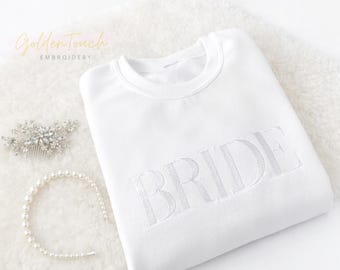 Bride Sweatshirt / Crewneck Sweatshirt Bride / Embroidered Bride Sweatshirt / Bachelorette Sweatshirt / Honeymoon Sweatshirt
