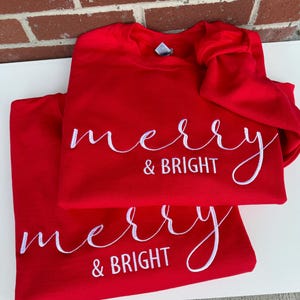 Christmas Crewneck Sweatshirt / Christmas Sweatshirt / Womens Christmas Sweatshirt / Merry Christmas Shirt / Merry and Bright Sweatshirt