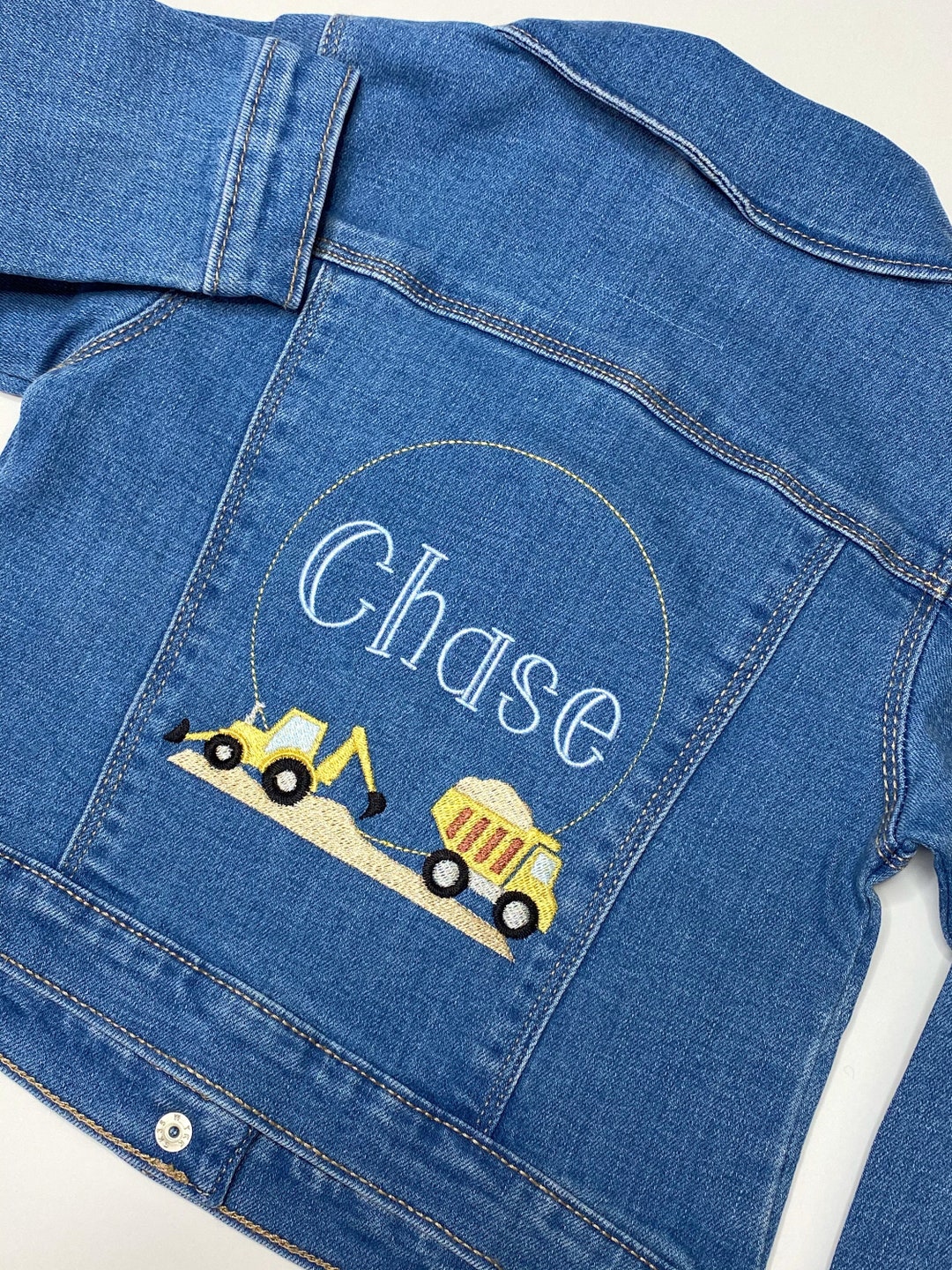 Baby Denim Jacket / Boys Jean Jacket / Baby Embroidered Denim Jacket
