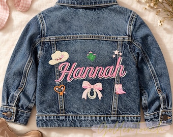 Personalized Cowgirl Denim Jacket for Girls, Embroidered Toddler Jean Jacket,  My First Rodeo Birthday Outfit, Western Baby Girl Gift