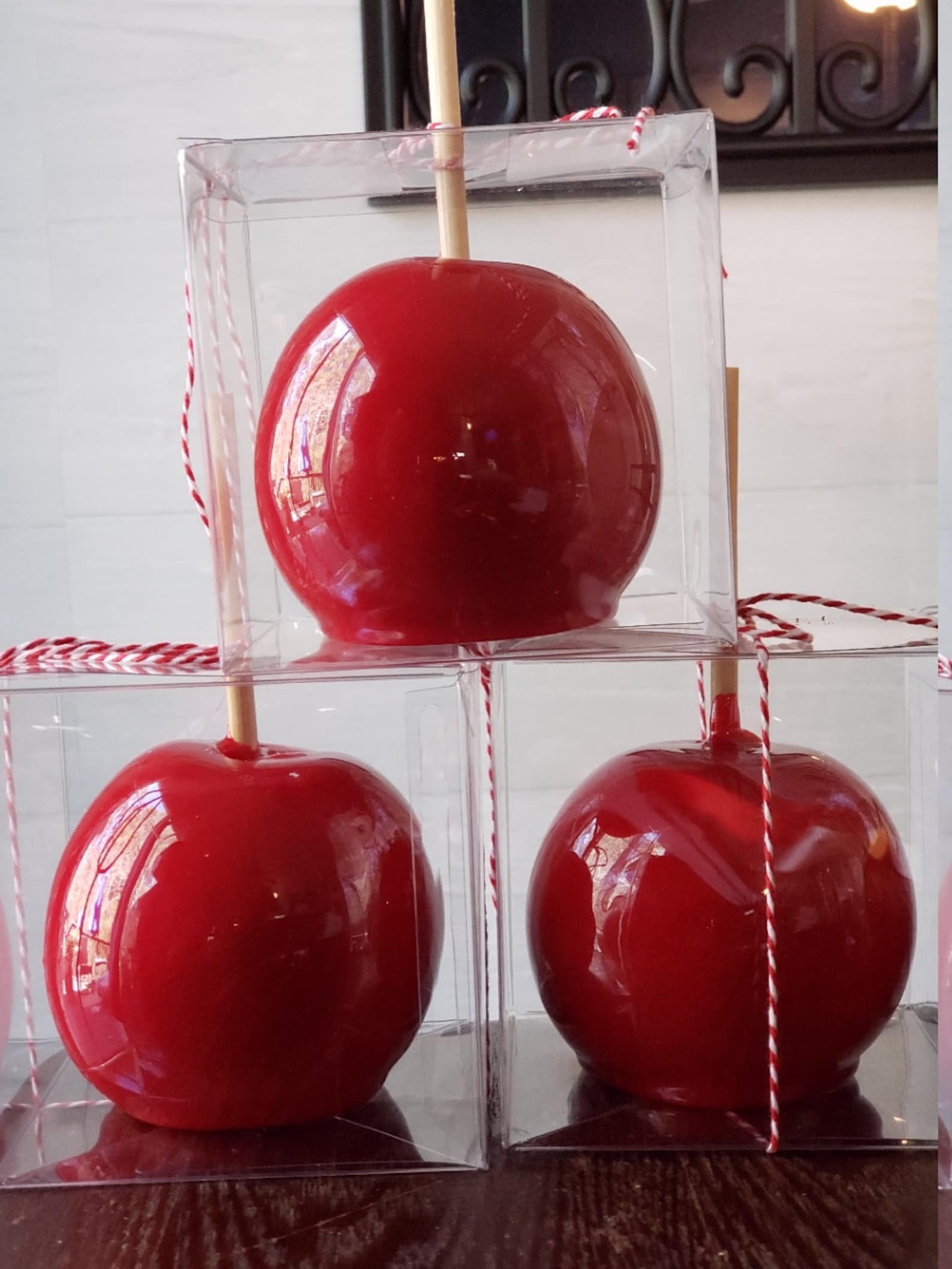 Hard Red Candy Apples Etsy