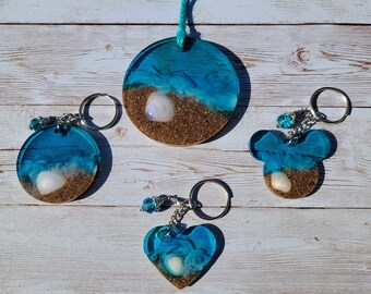 \u00a0 Fast /& Free Shipping Made in the USA with Resin Handmade Ocean Keychain\u00a0