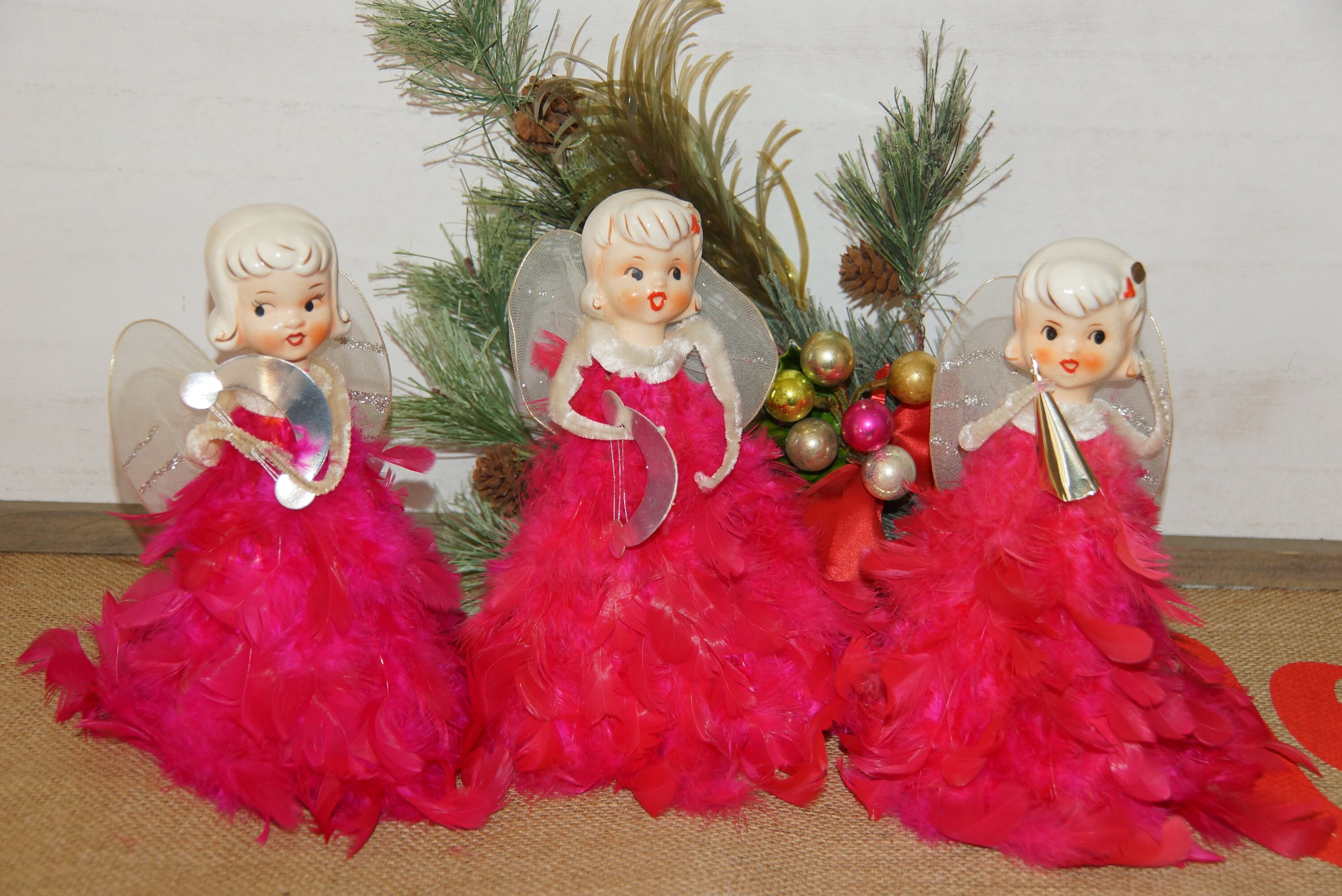 Trio of Holt Howard Feather Angels - Etsy