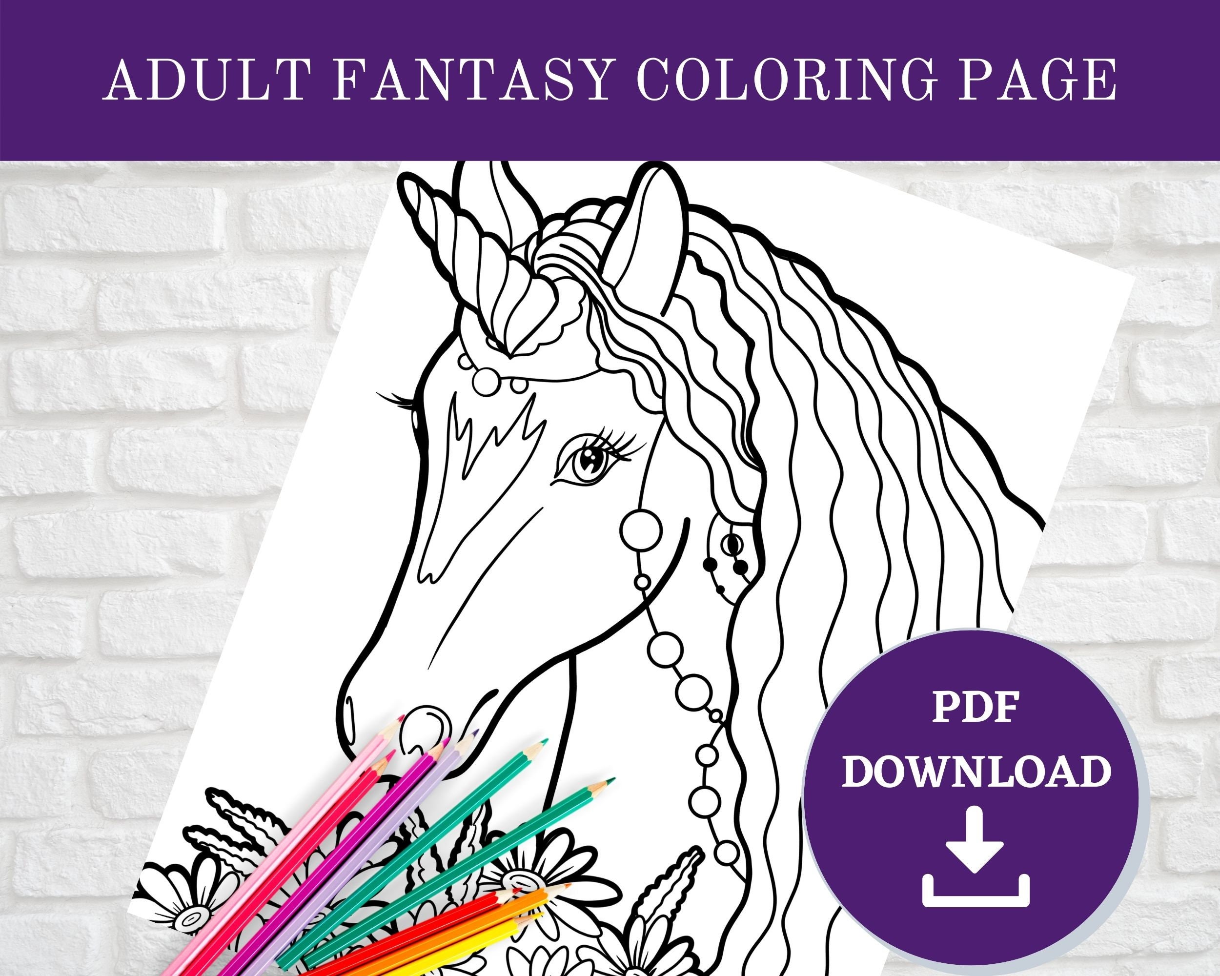 Printable Adult Fantasy Coloring Pages 10 Sheets 8.5x11 - Etsy Canada