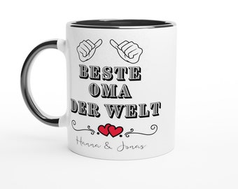 Personalisierte Keramik Tasse - Geschenk für Oma