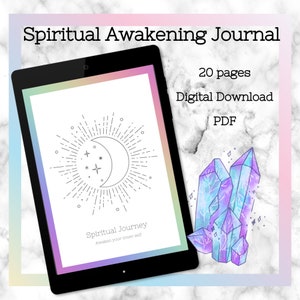 Spiritual Awakening Journal, Meditation Journal, Moon Cycles, Chakra Balancing, Instant & Digital Download, Gratitude, Intuition, Chakras