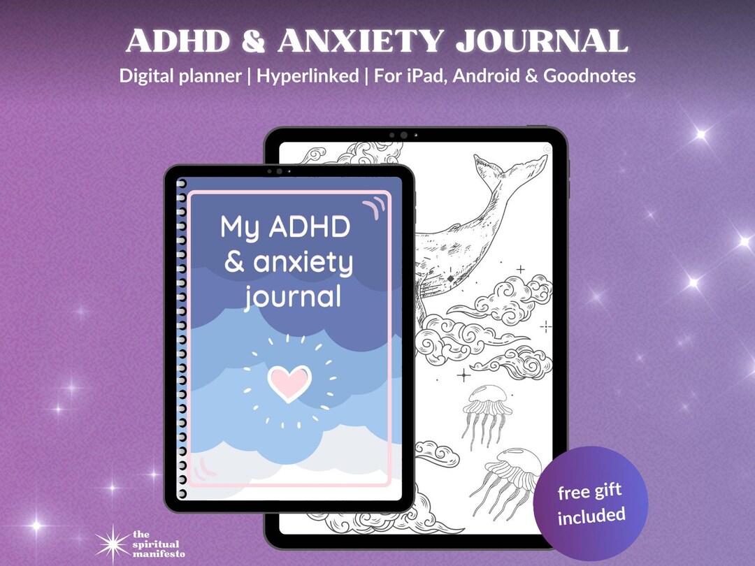 The Anxiety & ADHD Digital Undated Planner: Self-care Journal (A4 ...