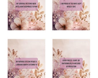 Invites du journal de guérison des traumatismes - Cartes de recadrage positif (imprimables)
