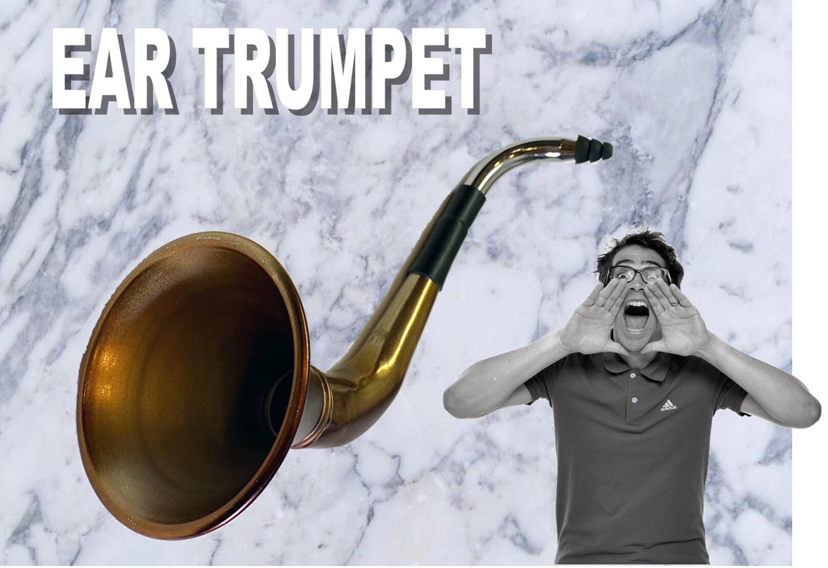 Ear Trumpet. Say What? Gag Gift Large Ear Trumpet Horn. All Metal Brass