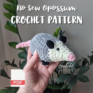 No Sew Opossum Crochet Pattern PDF | Instructions ONLY | Make your own Crochet Opossum Plushies