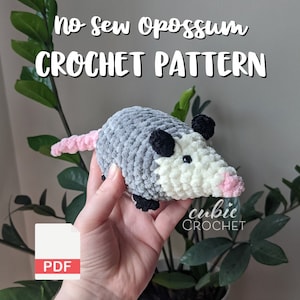 No Sew Opossum Crochet Pattern PDF | Instructions ONLY | Make your own Crochet Opossum Plushies