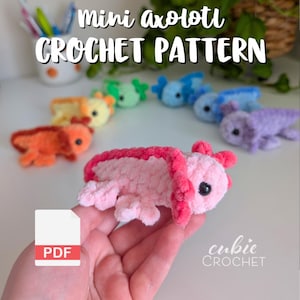 Mini Axolotl Crochet Pattern PDF | No Sew Axolotl Amigurumi Pattern | Instructions ONLY make your own adorable axolotl plushies