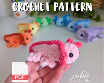 Mini Axolotl Crochet Pattern PDF | No Sew Axolotl Amigurumi Pattern | Instructions ONLY make your own adorable axolotl plushies