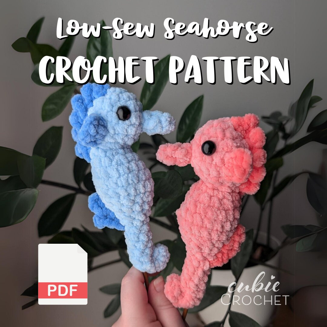 30 Seahorse Crochet Patterns to Make for Ocean-Inspired Gifts, Nursery Decor, and... 16 Low-Sew Seahorse Plushie Pattern