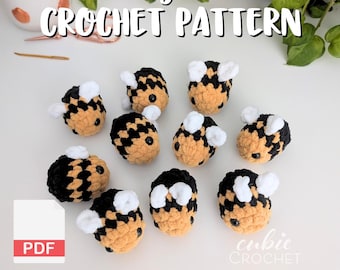 Tiny Bee Crochet Pattern PDF | Instructions ONLY | Make your own adorable miniature bees