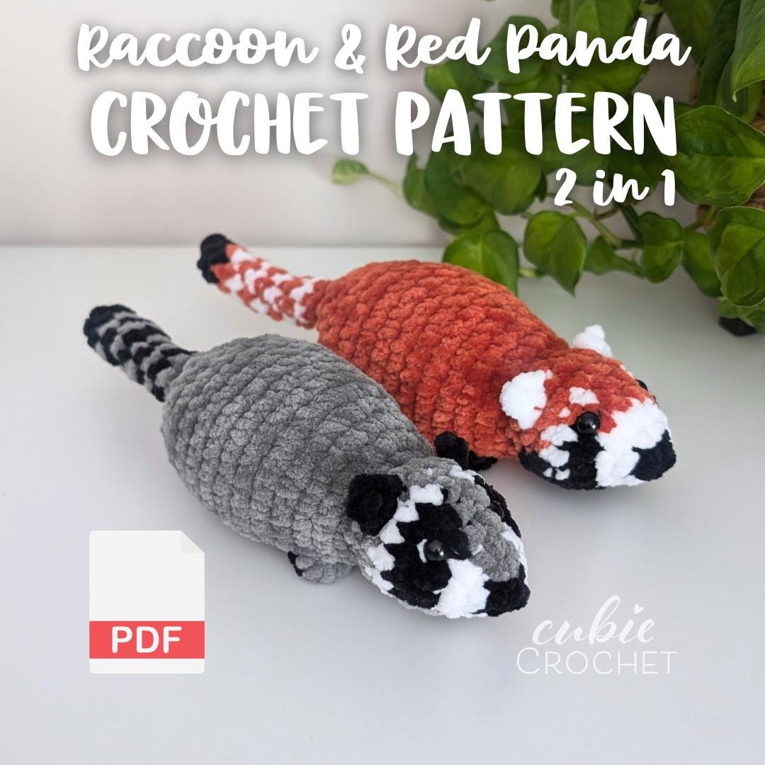 39 Red Panda Crochet Patterns for Adorable Handmade Gifts 26 Raccoon Red Panda No-Sew Crochet Plushie Patterns 2 in 1
