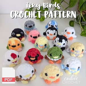 Tiny Birds Crochet Pattern PDF | 16 in 1 No Sew Bird Amigurumi Pattern | Instructions ONLY make your own adorable bird plushies
