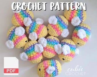 Rainbow Bee Crochet Pattern PDF | Instructions ONLY make your own rainbow bees
