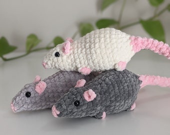 Crochet Rat Plushie | Handmade Soft Cuddly Rat