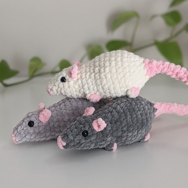 Crochet Rat Plushie | Handmade Soft Cuddly Rat