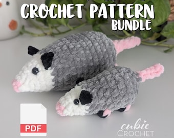 Opossums Häkelanleitung PDF Bundle | Opossum + Baby Opossum | NUR Anleitung