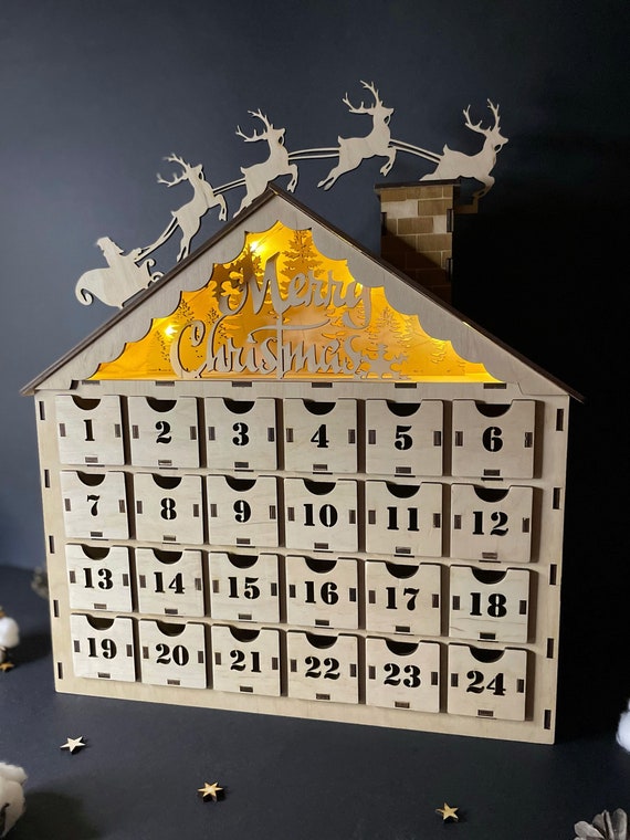 Christmas Advent Calendar/ Wooden Advent Calendar/ X-mas Advent Calendar/  Christmas Decor/ Christmas Gift/ Christmas Countdown - Etsy