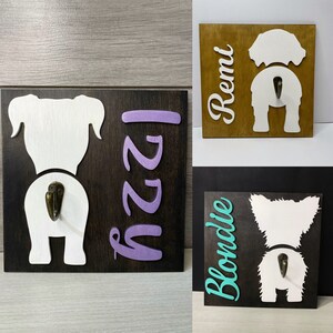 Personalized Dog Leash Holder/ Custom Dog Leash Holder/ Dog leash wall holder/ Dog leash hook with name/Pet Dog Signs/ Dog Lover Gifts