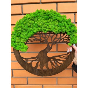 Moss Wall Decor The Tree of Life/ Wood wall decor/ Eco-Friendly moss/ Green Moss Tree/ Natural moss decoration/ Wall art/ Gift mother&#39;s day
