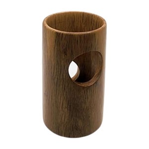 Handcrafted Wooden Cup with Cutout Design | Unique Rustic Wood Holder for Pens, Brushes, or Decor