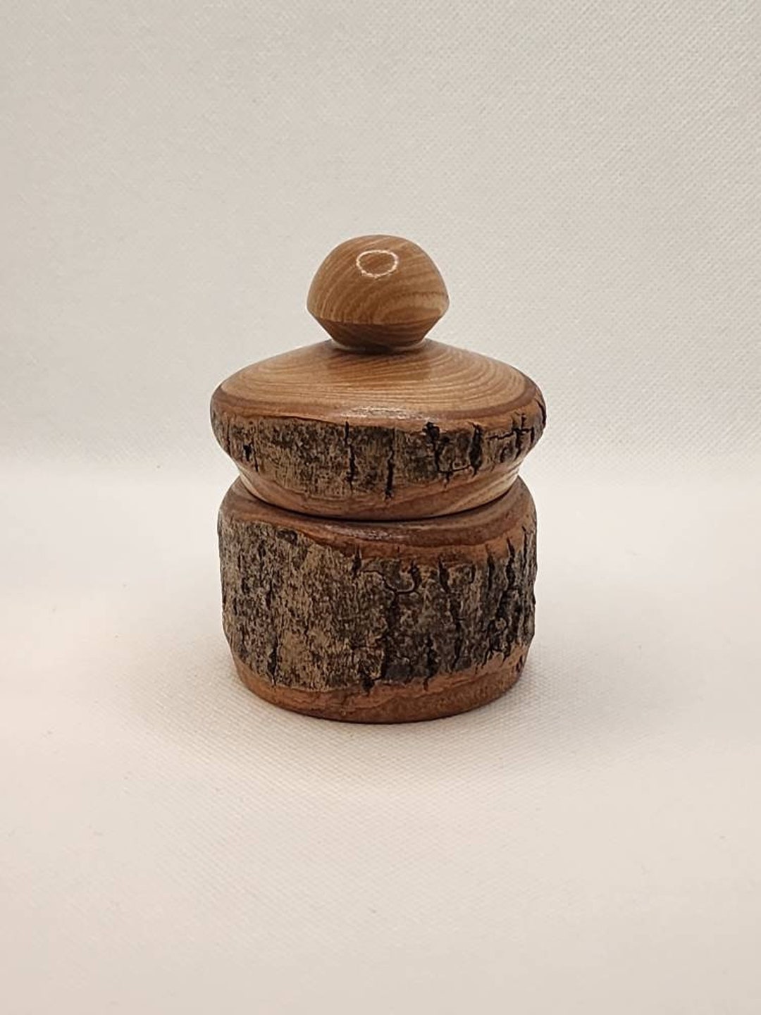 Handturned Rustic Wooden Box With Live Edge Jewelry Box Etsy