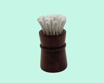 Natural Wood Bathroom Accessories: Q-Tip/Toothpick Holder