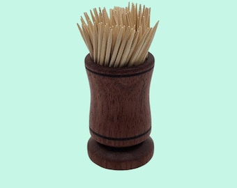 Handcrafted Purpleheart Wood Bathroom Accessories: Q-Tip/Toothpick Holder