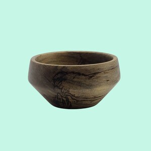 Small, Geometric, Hand-Turned Wooden Bowl
