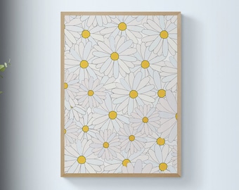 Daisy Flower Print, Daisy Art, Floral Art, Floral Print, Floral Home Decor, Flower Art, Daisy Flower, Flower Gift, Daisy Lover Gift