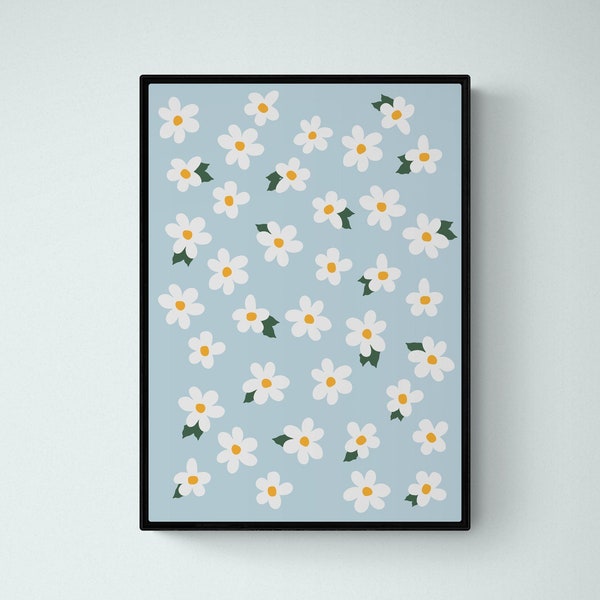 デイジーの花プリント、デイジーアート、花のアート、花のプリント、花のホームデコレーション、フラワーアート、デイジーの花、フラワーギフト、デイジー愛好家へのギフト
