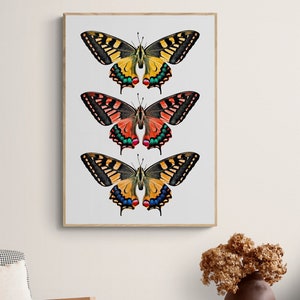 boho butterflies, printable art, digital print, girl&#39;s room decor, modern, retro, vintage decor, boho girl&#39;s nursery, butterfly wall art