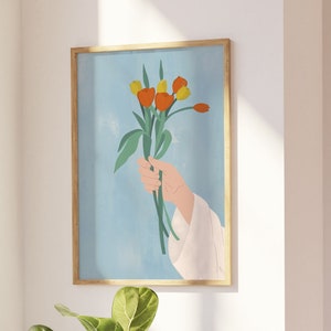 Helle Blumen botanischer Druck, Blumendruck, Blumendruck, Blumen abstrakte Kunst, Boho-Druck, minimalistische druckbare Wandkunst, Galeriewandkunst